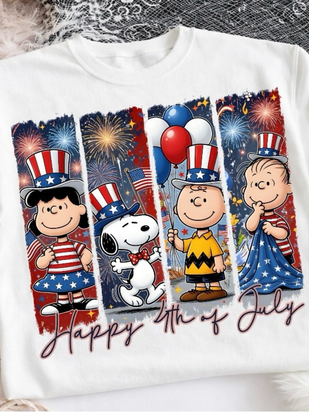 Happy 4th of July Peanuts Custom Graphic Tee